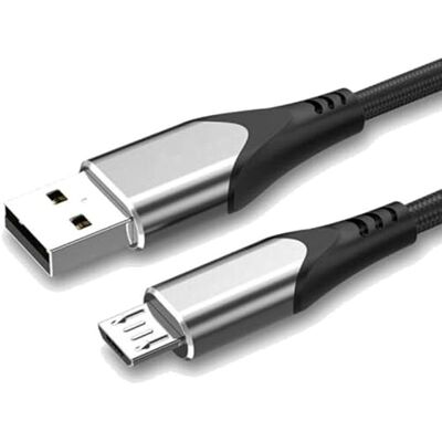 Watio Wave USB-kabel USB 2.0 typ till mikro-usb-kabel, längd 1,5 m grå, idealisk för dataöverföring och laddning av enheter Watio Wave USB-kabel USB 2.0 typ till mikro-usb-kabel, längd 1,5 m grå, idealisk för dataöverföring och laddning av enheter