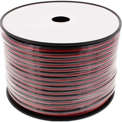 Glowster Ljudkabel 2G0.75MM2 100 m med vit och svart Glowster Ljudkabel 2G0.75MM2 100 m med vit och svart
