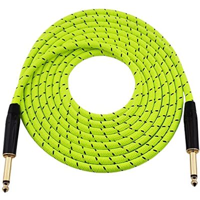 Reds Music Red's Music Instrumental Cable, för gitarr, GCF1160TB, Jack 6.3 mono/Jack 6.3 mono, dekorativ extern flätad kabel, (6m) Reds Music Red's Music Instrumental Cable, för gitarr, GCF1160TB, Jack 6.3 mono/Jack 6.3 mono, dekorativ extern flätad kabel, (6m)