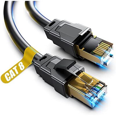 Akake Cat 8 Ethernet-kabel, 0,5 m 1 m 2 m 3 m 5 m 6 m 9 m 12 m 15 m 18 m 30 m kraftig höghastighets internetnätverkskabel, professionell LAN-kabel skärmad på vägg, inomhus och utomhus (12 m) Akake Cat 8 Ethernet-kabel, 0,5 m 1 m 2 m 3 m 5 m 6 m 9 m 12 m 15 m 18 m 30 m kraftig höghastighets internetnätverkskabel, professionell LAN-kabel skärmad på vägg, inomhus och utomhus (12 m)