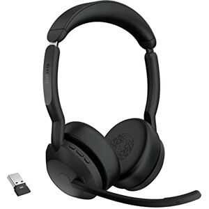 Jabra Evolve2 55 trådlöst stereoheadset med Air Comfort-teknik, brusreducerande mikrofoner och ANC – fungerar med UC-plattformar som Zoom och Google Meet – svart Jabra Evolve2 55 trådlöst stereoheadset med Air Comfort-teknik, brusreducerande mikrofoner och ANC – fungerar med UC-plattformar som Zoom och Google Meet – svart