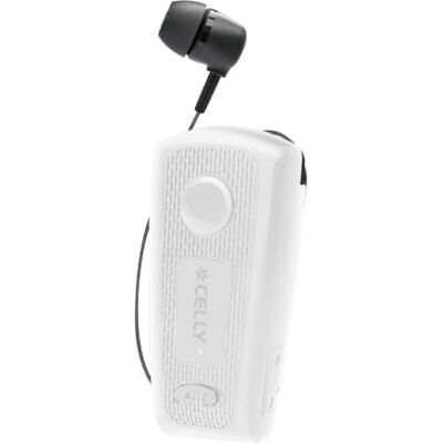 Celly , Infällbar trådlös hörlurar med vibration för samtal, dubbel Bluetooth-anslutning, stabil monteringsklämma och trasselfri kabel, upp till 12 timmars batteritid, vit Celly , Infällbar trådlös hörlurar med vibration för samtal, dubbel Bluetooth-anslutning, stabil monteringsklämma och trasselfri kabel, upp till 12 timmars batteritid, vit