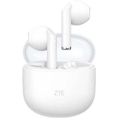 ZTE Trådlösa hörlurar Buds 2, TWS, Bluetooth 5.3, 25 timmars batteri, HD-mikrofon, pekkontroll, röstassistent, IPX4 vattenmotstånd, USB-C-laddning, Vit ZTE Trådlösa hörlurar Buds 2, TWS, Bluetooth 5.3, 25 timmars batteri, HD-mikrofon, pekkontroll, röstassistent, IPX4 vattenmotstånd, USB-C-laddning, Vit