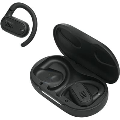 JBL I förpackningen: 1 Soundgear Sense trådlösa Bluetooth-hörlurar med laddningsfodral och öronkrokar, svart, 1 halsband, 1 USB-C laddningskabel, Quick Start Guide och säkerhetsinformation JBL I förpackningen: 1 Soundgear Sense trådlösa Bluetooth-hörlurar med laddningsfodral och öronkrokar, svart, 1 halsband, 1 USB-C laddningskabel, Quick Start Guide och säkerhetsinformation