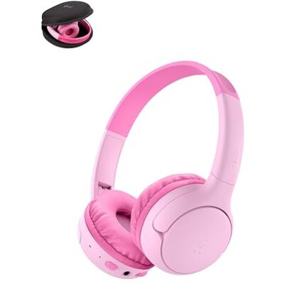 Belkin SoundForm Mini 2 Trådlösa Hörlurar för Barn, Utanpåliggande Bluetooth-hörlurar, 55 tim. Speltid, Säker Volymbegränsning på 85 dB, Inbyggd Mikrofon, Hörlurar för iPhone/iPad/Tablet Rosa Belkin SoundForm Mini 2 Trådlösa Hörlurar för Barn, Utanpåliggande Bluetooth-hörlurar, 55 tim. Speltid, Säker Volymbegränsning på 85 dB, Inbyggd Mikrofon, Hörlurar för iPhone/iPad/Tablet Rosa