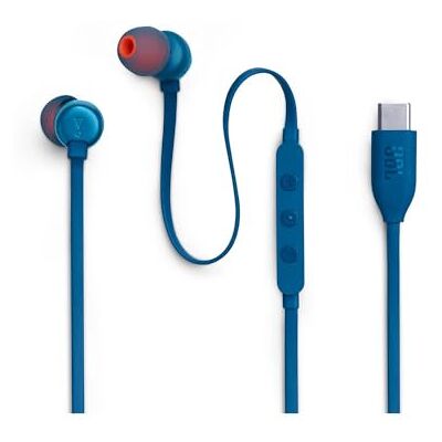 JBL Tune 310 C Trådanslutna In-ear-hörlurar med Hi-Res-certifierad ljud, fjärrkontroll med 3 knappar och mikrofon, platt trasselfri kabel, blå JBL Tune 310 C Trådanslutna In-ear-hörlurar med Hi-Res-certifierad ljud, fjärrkontroll med 3 knappar och mikrofon, platt trasselfri kabel, blå