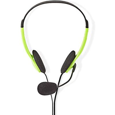 NEDIS PC-headset On Ear Stereo 2X 3,5 mm Vikbar mikrofon 2,00 m 2,00 m Grön NEDIS PC-headset On Ear Stereo 2X 3,5 mm Vikbar mikrofon 2,00 m 2,00 m Grön