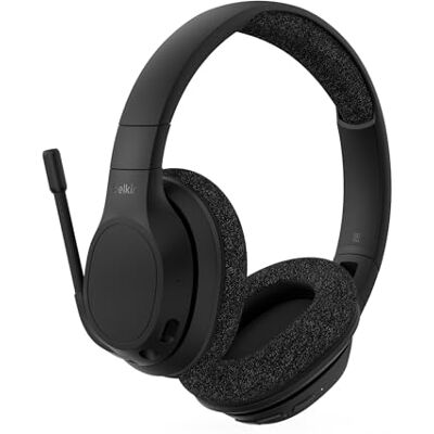 Belkin SoundForm Adapt Trådlösa Hörlurar Bluetooth Over Ear med Mikrofon, Utanpåliggande Headset med Inbyggd Mikrofonbom, Flerpunktsanslutning, ENC, 65 tim Batteritid, Snabbladdning med USB C Svarta Belkin SoundForm Adapt Trådlösa Hörlurar Bluetooth Over Ear med Mikrofon, Utanpåliggande Headset med Inbyggd Mikrofonbom, Flerpunktsanslutning, ENC, 65 tim Batteritid, Snabbladdning med USB C Svarta