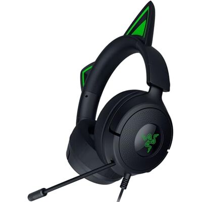 Razer Kraken Kitty V3 X Trådbundet Kitty-headset för gaming Ikoniska kattöron Lättviktig, 270 g HyperClear kardioid mikrofon TriForce 40 mm-drivelement 3,5 mm-uttag Svart Razer Kraken Kitty V3 X Trådbundet Kitty-headset för gaming Ikoniska kattöron Lättviktig, 270 g HyperClear kardioid mikrofon TriForce 40 mm-drivelement 3,5 mm-uttag Svart
