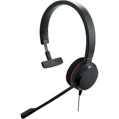 Jabra Evolve 20 Mono Headset — Microsoft-certifierade hörlurar för VoIP Softphone med passiv brusreducering — USB-C/A — Svart Jabra Evolve 20 Mono Headset — Microsoft-certifierade hörlurar för VoIP Softphone med passiv brusreducering — USB-C/A — Svart