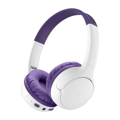 Belkin SoundForm Mini 2 Trådlösa Hörlurar för Barn, Utanpåliggande Bluetooth-hörlurar, 55 tim. Speltid, Volymbegränsning på 85 dB, Inbyggd Mikrofon, Hörlurar förr iPhone/PC/iPad/Tablet/Galaxy Lila Belkin SoundForm Mini 2 Trådlösa Hörlurar för Barn, Utanpåliggande Bluetooth-hörlurar, 55 tim. Speltid, Volymbegränsning på 85 dB, Inbyggd Mikrofon, Hörlurar förr iPhone/PC/iPad/Tablet/Galaxy Lila