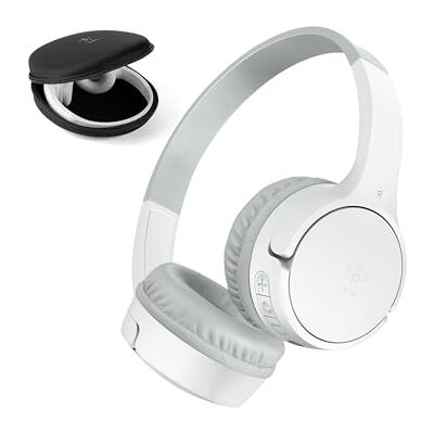 Belkin SoundForm Mini trådlösa hörlurar för barn med inbyggd mikrofon, 30 tim. uppspelningstid och roliga etiketter utanpåliggande hörlurar för online-utbildning, skola, iPhone, iPad, Galaxy Vita Belkin SoundForm Mini trådlösa hörlurar för barn med inbyggd mikrofon, 30 tim. uppspelningstid och roliga etiketter utanpåliggande hörlurar för online-utbildning, skola, iPhone, iPad, Galaxy Vita