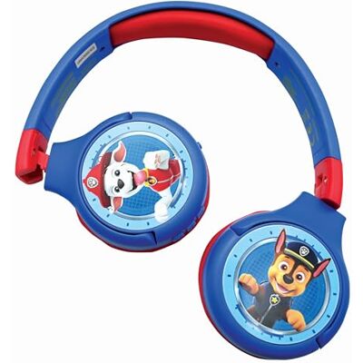 Lexibook Paw Patrol 2-i-1 bluetooth och trådbundna barnhörlurar stereo, trådlös, trådbunden, begränsat ljud, vikbart, justerbar, flicka/pojke, röd/blå, HPBT010PALXB Lexibook Paw Patrol 2-i-1 bluetooth och trådbundna barnhörlurar stereo, trådlös, trådbunden, begränsat ljud, vikbart, justerbar, flicka/pojke, röd/blå, HPBT010PALXB