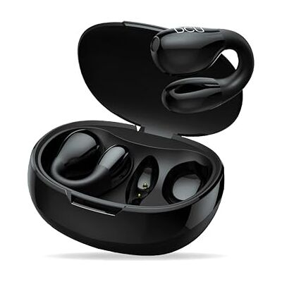 DCU TECNOLOGIC – Bluetooth 5.3 Clip Buds hörlurar – trådlösa – flerpunktsanslutning – 7 timmar kontinuerlig användningstid (engångsladdning) över 30 timmar med laddningsfodral. Färg: Svart DCU TECNOLOGIC – Bluetooth 5.3 Clip Buds hörlurar – trådlösa – flerpunktsanslutning – 7 timmar kontinuerlig användningstid (engångsladdning) över 30 timmar med laddningsfodral. Färg: Svart