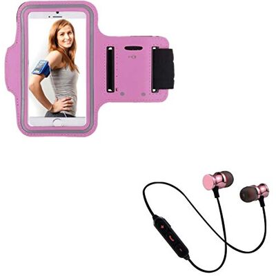 Shot Case Sportset för Huawei Y6 2019 smartphone (Bluetooth-hörlurar + armband) löpning T6 (Rosa) Shot Case Sportset för Huawei Y6 2019 smartphone (Bluetooth-hörlurar + armband) löpning T6 (Rosa)