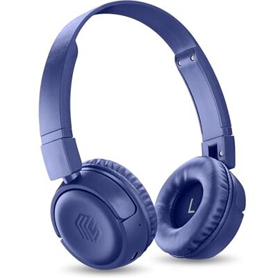 Music Sound – VIBED – Bluetooth-headset med vridbara och vikbara öronkuddar – vadderat huvudband för maximal speltid 35 timmar – blått Music Sound – VIBED – Bluetooth-headset med vridbara och vikbara öronkuddar – vadderat huvudband för maximal speltid 35 timmar – blått