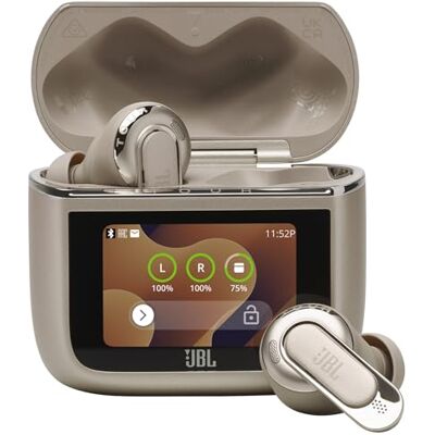 JBL Tour Pro 3, Trådlösa In-Ear Bluetooth, Ljusbrun 44H Batteritid och True Adaptive-Brusreducering 2.0, 360-Ljud med Rumskänsla och Huvudspårning JBL Tour Pro 3, Trådlösa In-Ear Bluetooth, Ljusbrun 44H Batteritid och True Adaptive-Brusreducering 2.0, 360-Ljud med Rumskänsla och Huvudspårning