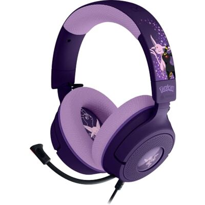 Razer Kraken V4 X Pokémon Espeon & Umbreon Edition Trådbundet USB-spelheadset TriForce 40 mm-högtalare Infällbar kardioidmikrofon Surroundljud Chroma RGB Razer Kraken V4 X Pokémon Espeon & Umbreon Edition Trådbundet USB-spelheadset TriForce 40 mm-högtalare Infällbar kardioidmikrofon Surroundljud Chroma RGB