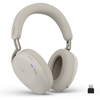 Jabra Evolve3 85 Trådlöst Headset med Aktiv Brusreducering, Varmgrå USB-C Bluetooth-adapter, AI-Mikrofon, Bluetooth 5.3, 25h Batteri, ANC, för Online Mötesappar Jabra Evolve3 85 Trådlöst Headset med Aktiv Brusreducering, Varmgrå USB-C Bluetooth-adapter, AI-Mikrofon, Bluetooth 5.3, 25h Batteri, ANC, för Online Mötesappar