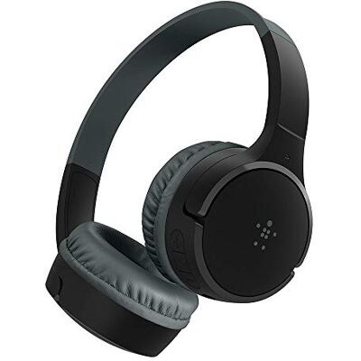 Belkin SoundForm Kids trådlösa hörlurar med inbyggd mikrofon, utanpåliggande headset för onlineutbildning av flickor och pojkar, skola, resekompatibel med iPhone, iPad, Galaxy och fler Svart Belkin SoundForm Kids trådlösa hörlurar med inbyggd mikrofon, utanpåliggande headset för onlineutbildning av flickor och pojkar, skola, resekompatibel med iPhone, iPad, Galaxy och fler Svart