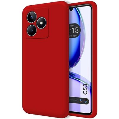 Tumundosmartphone Ultra mjukt flytande silikonfodral för Realme C53 Färg Röd Tumundosmartphone Ultra mjukt flytande silikonfodral för Realme C53 Färg Röd