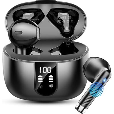 Drsaec Bluetooth-hörlurar, Bluetooth 5.3-hörlurar med HiFi-stereo, trådlösa hörlurar i örat nya trådlösa hörlurar ENC brusreducerande sporthörlurar IP7 vattentät 48H beröringskontroll LED-display Drsaec Bluetooth-hörlurar, Bluetooth 5.3-hörlurar med HiFi-stereo, trådlösa hörlurar i örat nya trådlösa hörlurar ENC brusreducerande sporthörlurar IP7 vattentät 48H beröringskontroll LED-display