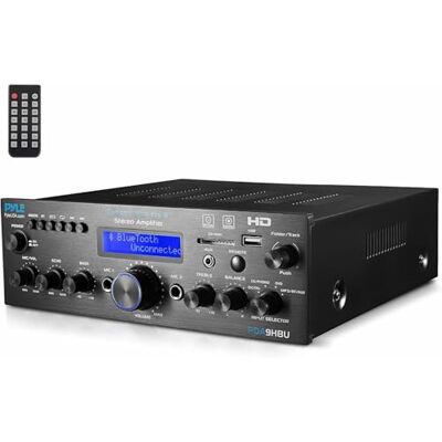 Pyle Wireless Bluetooth Home Stereo Amplifier Multi-Channel 200 Watt Power Amplifier Home Audio Receiver System w/HDMI, Optical/Phono/Coaxial, FM Radio, USB/SD, AUX, RCA, Mic In Remote PDA9HBU Pyle Wireless Bluetooth Home Stereo Amplifier Multi-Channel 200 Watt Power Amplifier Home Audio Receiver System w/HDMI, Optical/Phono/Coaxial, FM Radio, USB/SD, AUX, RCA, Mic In Remote PDA9HBU