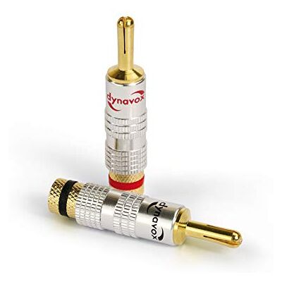 Dynavox 4-delad bananpluggsats med spridningsfixering Dynavox 4-delad bananpluggsats med spridningsfixering