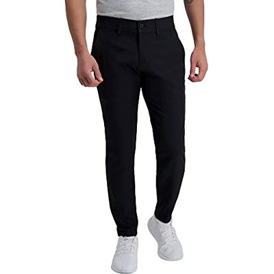 Haggar Mäns The Active Series Slim Fit platt främre byxa, Onyx, 36W / 30L Haggar Mäns The Active Series Slim Fit platt främre byxa, Onyx, 36W / 30L