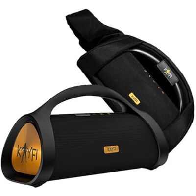 KAYFI K55 Bluetooth-högtalare, 60 W RMS, IPX7 vattentät, 25 h batteritid, med bärväska, svart KAYFI K55 Bluetooth-högtalare, 60 W RMS, IPX7 vattentät, 25 h batteritid, med bärväska, svart
