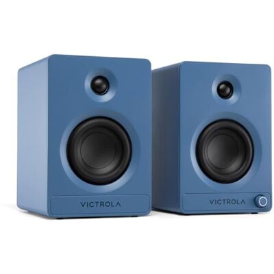 Victrola Tempo – Portabla Bluetooth-bokhyllehögtalare – Rumsfyllande stereoljud, flerhögtalarströmning med Auracast, Bluetooth-ingång, USB-C-datoringång, subwoofer-utgång (Par, Blå) Victrola Tempo – Portabla Bluetooth-bokhyllehögtalare – Rumsfyllande stereoljud, flerhögtalarströmning med Auracast, Bluetooth-ingång, USB-C-datoringång, subwoofer-utgång (Par, Blå)