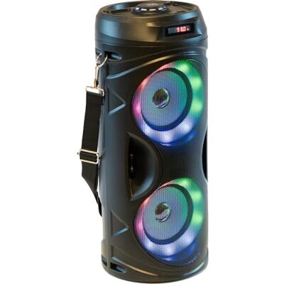 Party Light & Sound TEEN-VIBE Batteridriven högtalare med upplysta baselement Bluetooth, USB, MicroSD, Jack 6,35mm, TWS Bärrem Svart Party Light & Sound TEEN-VIBE Batteridriven högtalare med upplysta baselement Bluetooth, USB, MicroSD, Jack 6,35mm, TWS Bärrem Svart