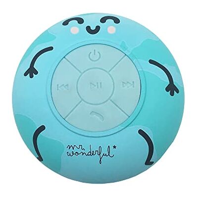 WONDEE Mr Wonderful Bluetooth-duschväska med sugkopp, IPX4 vattentät högtalare, trådlös dusch- och poolhögtalare med kraftfullt 360° stereoljud, original världskarta design WONDEE Mr Wonderful Bluetooth-duschväska med sugkopp, IPX4 vattentät högtalare, trådlös dusch- och poolhögtalare med kraftfullt 360° stereoljud, original världskarta design