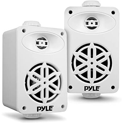 Pyle Indoor Outdoor Speakers Pair 200 Watt Dual Waterproof 3.5” 2-Way Full Range Speaker System w/ 1/2” High Compliance Polymer Tweeter In-Home, Boat, Marine, Deck, Patio, Poolside (White) Pyle Indoor Outdoor Speakers Pair 200 Watt Dual Waterproof 3.5” 2-Way Full Range Speaker System w/ 1/2” High Compliance Polymer Tweeter In-Home, Boat, Marine, Deck, Patio, Poolside (White)