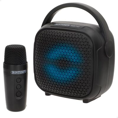 COLORBABY Bontempi trådlös minihögtalare med mikrofon, RGB LED-lampor som lyser upp till rytm, Bluetooth, radio, USB-ingång, hjälpmedel, bärbar och kompakt, fester eller spel (39220) COLORBABY Bontempi trådlös minihögtalare med mikrofon, RGB LED-lampor som lyser upp till rytm, Bluetooth, radio, USB-ingång, hjälpmedel, bärbar och kompakt, fester eller spel (39220)
