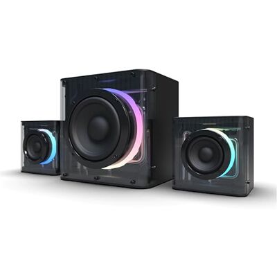 Nova Gaming GS305 SERPENTIS RGB Gaming 2.1 högtalare subwoofer, RGB-animering, 3,5 mm uttagsportar, USB och Micro-SD Nova Gaming GS305 SERPENTIS RGB Gaming 2.1 högtalare subwoofer, RGB-animering, 3,5 mm uttagsportar, USB och Micro-SD