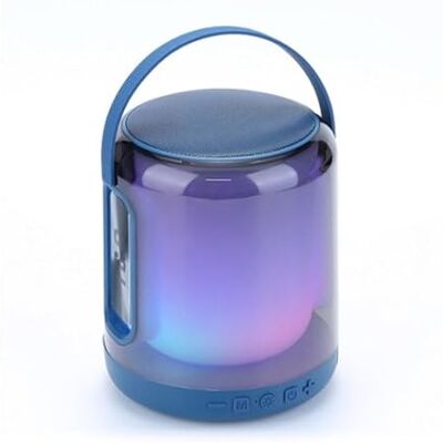 PRENDELUZ Bärbar blå högtalare med Bluetooth, LED-ljus, 360° PRENDELUZ Bärbar blå högtalare med Bluetooth, LED-ljus, 360°