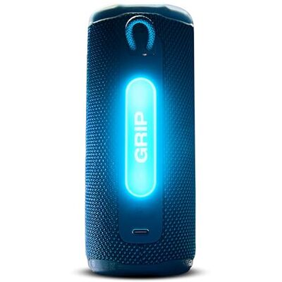 JBL Grip, kompakt Bluetooth-högtalare, Pro Sound med AI-ljudförstärkning, IP68 vattentät/dammtät, bakgrundsbelysning, upp till 14 timmars speltid, Auracast-anslutning, Portable-app, blå JBL Grip, kompakt Bluetooth-högtalare, Pro Sound med AI-ljudförstärkning, IP68 vattentät/dammtät, bakgrundsbelysning, upp till 14 timmars speltid, Auracast-anslutning, Portable-app, blå