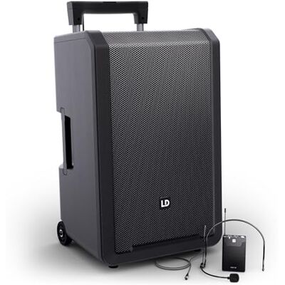 LD Systems ANNY 12 BPH B5 12 tum bärbar Bluetooth PA-högtalare med batteri, mixer och 1 x headsetmikrofon med bodypack-sändare, svart LD Systems ANNY 12 BPH B5 12 tum bärbar Bluetooth PA-högtalare med batteri, mixer och 1 x headsetmikrofon med bodypack-sändare, svart