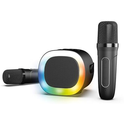 R-MUSIC KARADUO komplett karaokepaket 2 trådlösa karaokemikrofoner + trådlös bärbar RGB-högtalare Bluetooth 5.0, AUX-port och Micro SD-port 5 röstförvrängningseffekter + 3 karaokelägen R-MUSIC KARADUO komplett karaokepaket 2 trådlösa karaokemikrofoner + trådlös bärbar RGB-högtalare Bluetooth 5.0, AUX-port och Micro SD-port 5 röstförvrängningseffekter + 3 karaokelägen