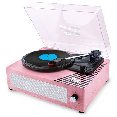 Liscianigiochi Lisciani BARBIE 3-växlad vinylspelare med inbyggd högtalare retro trädesign AUX-ingång skivspelare för tonåringar 12+ känsla för rytm och självständighet vintage Barbie-stil Liscianigiochi Lisciani BARBIE 3-växlad vinylspelare med inbyggd högtalare retro trädesign AUX-ingång skivspelare för tonåringar 12+ känsla för rytm och självständighet vintage Barbie-stil