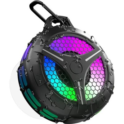 Ortizan Duschhögtalare Bluetooth vattentät IPX7, bärbara högtalare trådlös Bluetooth, stereobas, RGB-lampor, 360 surroundljud, äkta trådlös stereo, 15 W klart ljud, inbyggd mikrofon för badrum utomhus Ortizan Duschhögtalare Bluetooth vattentät IPX7, bärbara högtalare trådlös Bluetooth, stereobas, RGB-lampor, 360 surroundljud, äkta trådlös stereo, 15 W klart ljud, inbyggd mikrofon för badrum utomhus