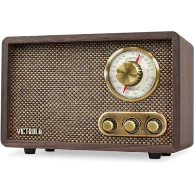 Victrola Willow – Retro träradio med Bluetooth och inbyggda högtalare: elegant & vintage-design, roterande AM/FM-ratt, bas- & diskantkontroll, trådlös streaming (Espresso) Victrola Willow – Retro träradio med Bluetooth och inbyggda högtalare: elegant & vintage-design, roterande AM/FM-ratt, bas- & diskantkontroll, trådlös streaming (Espresso)