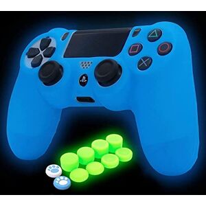 HLRAO PS4 Controller Skin Silicone Grip Glow in Dark skyddsfodral för PS4/Slim/Pro Controller 8 FPS Pro tumgrepp + 2 st kepsar HLRAO PS4 Controller Skin Silicone Grip Glow in Dark skyddsfodral för PS4/Slim/Pro Controller 8 FPS Pro tumgrepp + 2 st kepsar