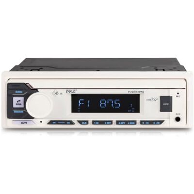 Pyle marinradio Single DIN-mottagare – Bluetooth trådlös streaming, AM/FM-tuner, USB/AUX MP3-uppspelning, handsfree-samtal, fjärrkontroll, RGB-knappar, stänkskyddad stereouppgradering Pyle marinradio Single DIN-mottagare – Bluetooth trådlös streaming, AM/FM-tuner, USB/AUX MP3-uppspelning, handsfree-samtal, fjärrkontroll, RGB-knappar, stänkskyddad stereouppgradering