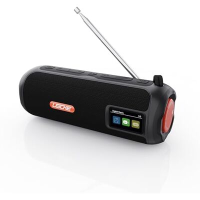 LEICKE DAB radiorör – bärbar Bluetooth-högtalare med DAB+/FM, 4 500 mAh batteri, RGB LED-lampor, 10 W stereoljud, equalizer, USB-C-laddning, mikro-SD/AUX-kontakt, nät- och batteridrift, svart LEICKE DAB radiorör – bärbar Bluetooth-högtalare med DAB+/FM, 4 500 mAh batteri, RGB LED-lampor, 10 W stereoljud, equalizer, USB-C-laddning, mikro-SD/AUX-kontakt, nät- och batteridrift, svart