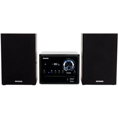 Aiwa MCBT-350 Mini Hi Fi klass D 20 watt minisystem, MP3-CD-spelare, Bluetooth 4.2 trådlös, digital FM-radio 40 stationer, USB-uppspelning, RCA-ingångar, hörlursutgång, fjärrkontroll Aiwa MCBT-350 Mini Hi Fi klass D 20 watt minisystem, MP3-CD-spelare, Bluetooth 4.2 trådlös, digital FM-radio 40 stationer, USB-uppspelning, RCA-ingångar, hörlursutgång, fjärrkontroll
