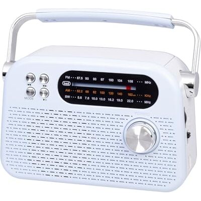 Trevi RDA 70 BR trådlös FM-multiband FM-radio med USB, Micro SD, MP3 och litiumuppladdningsbart batteri, kompakt, mångsidig och perfekt för resor, blå Trevi RDA 70 BR trådlös FM-multiband FM-radio med USB, Micro SD, MP3 och litiumuppladdningsbart batteri, kompakt, mångsidig och perfekt för resor, blå