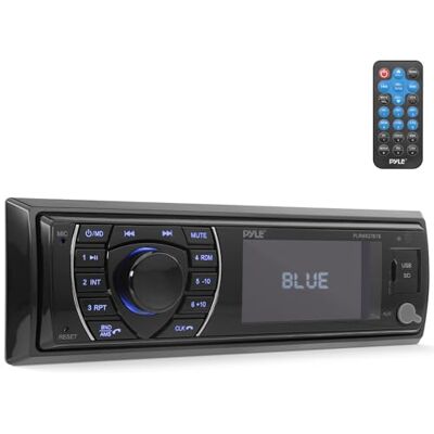 Pyle Bluetooth marinreceiver stereo – 12 V Single DIN bådradio för inbyggnad med digital LCD-skärm, RCA, MP3, USB, SD, AM/FM-radio, fjärrkontroll och kabelsats Pyle Bluetooth marinreceiver stereo – 12 V Single DIN bådradio för inbyggnad med digital LCD-skärm, RCA, MP3, USB, SD, AM/FM-radio, fjärrkontroll och kabelsats