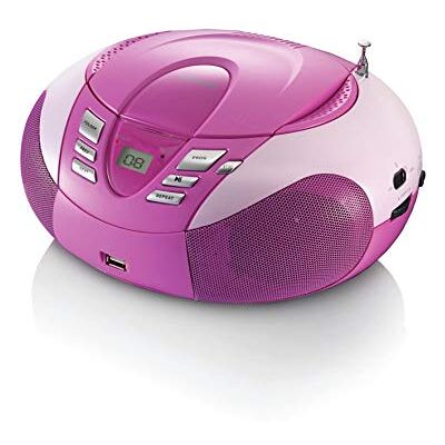 Lenco SCD-37 Bärbar AM/FM-radio med CD/MP3/WMA USB-port, Rosa Lenco SCD-37 Bärbar AM/FM-radio med CD/MP3/WMA USB-port, Rosa